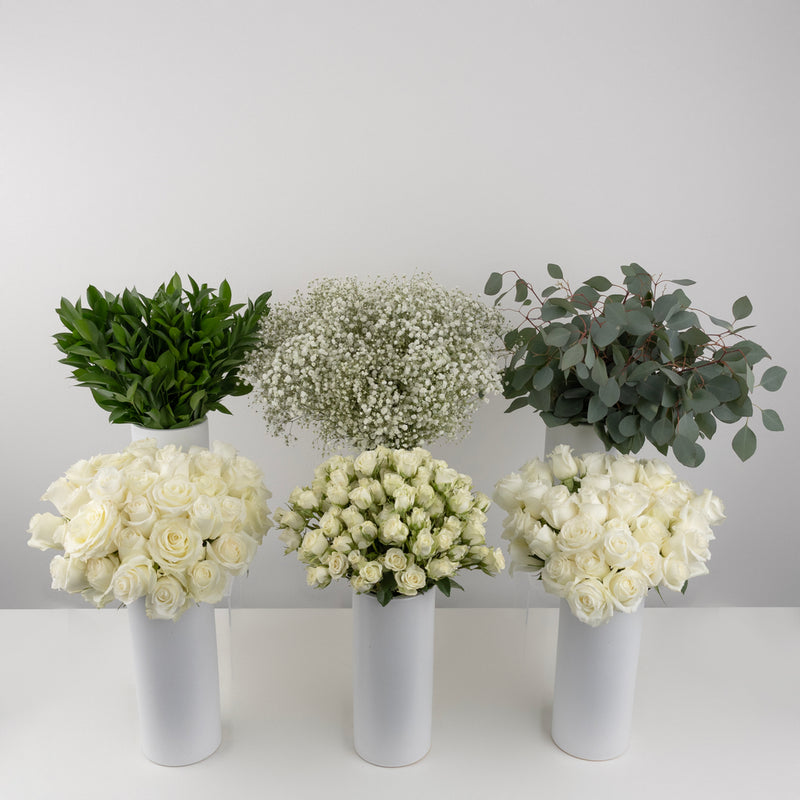 Classic White Diy Flower Kit Vase - Image