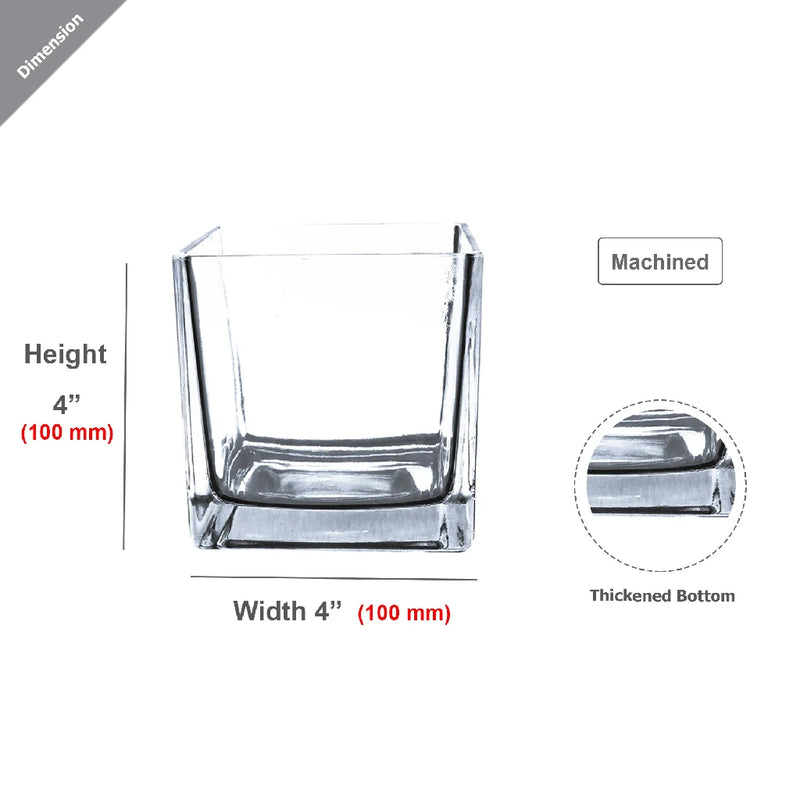 Clear Floral Cube Vase Vase - Image