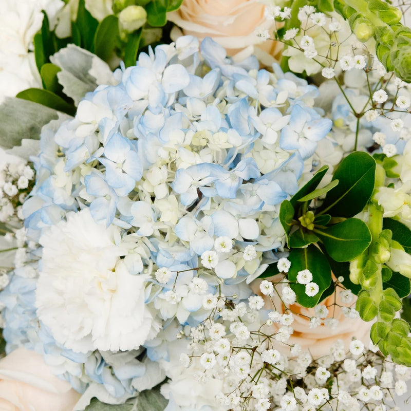 Coastal Vibes Blue Flower Bouquet Close Up - Image