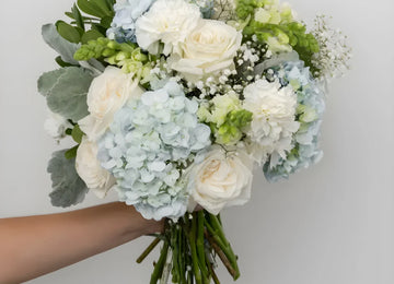 Coastal Vibes Blue Flower Bouquet Close Up - Image