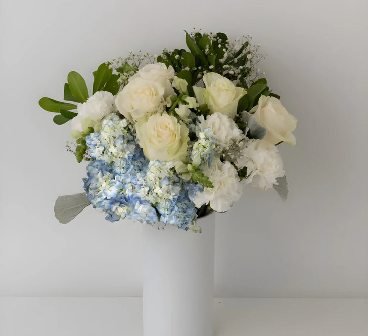 Coastal Vibes Blue Flower Bouquet Vase - Image
