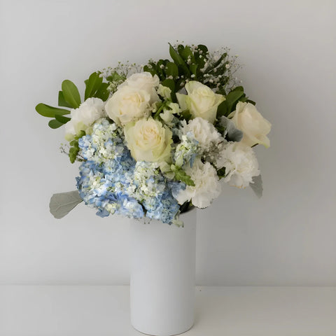 Buy Wholesale Coastal Vibes Blue Flower Bouquet in Bulk - FiftyFlowers
