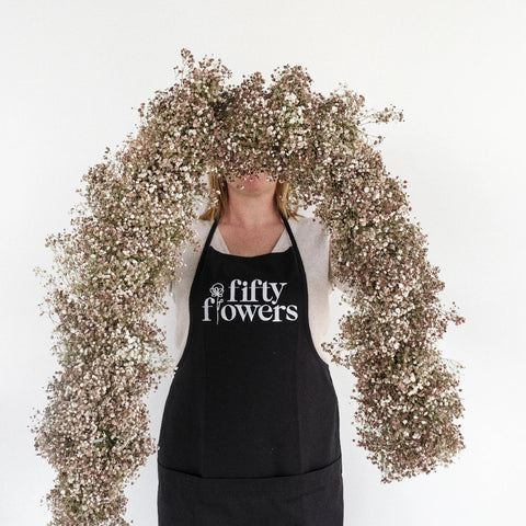 Coffee Toffee Baby's Breath Tinted Garland Apron - Image