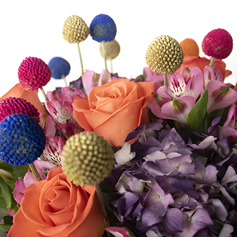 Silly Jester Orange and Pink Flower Bouquet