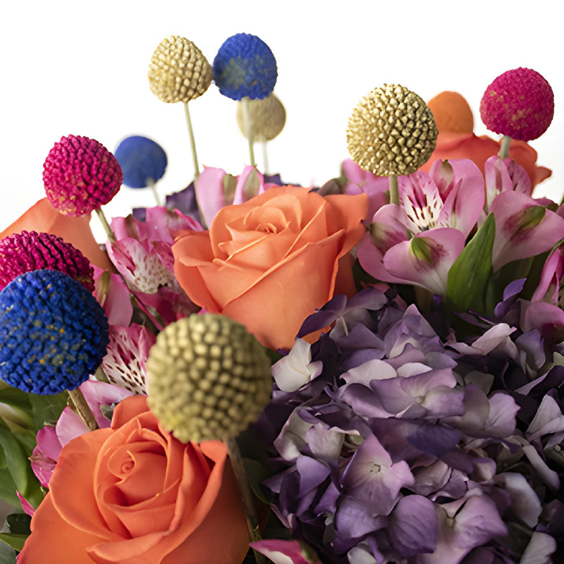 Silly Jester Orange and Pink Flower Bouquet