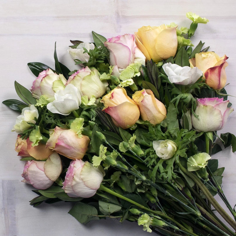 Colorful Chic Wholesale Flower Bouquet FlatLay