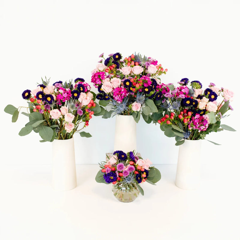 Colorful Symphony Pink Wholesale Centerpieces Close Up - Image