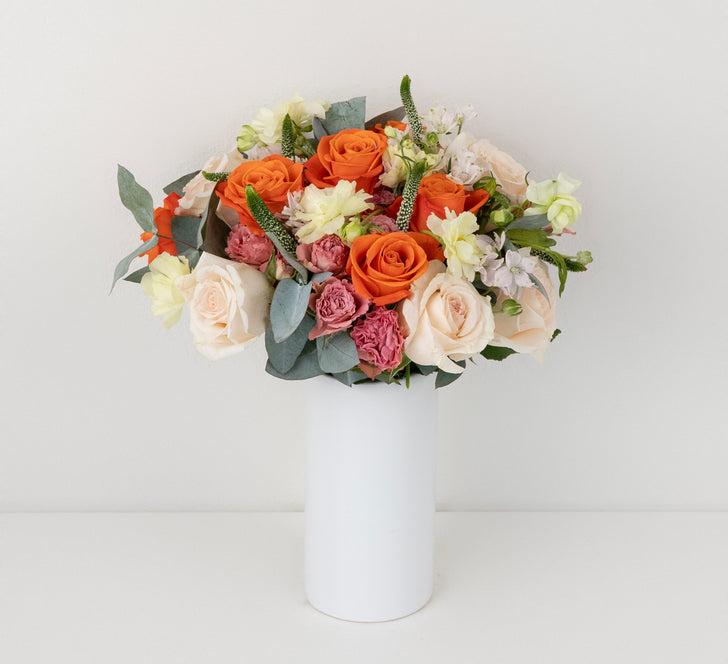 Coral Glow Flower Bouquet Vase - Image