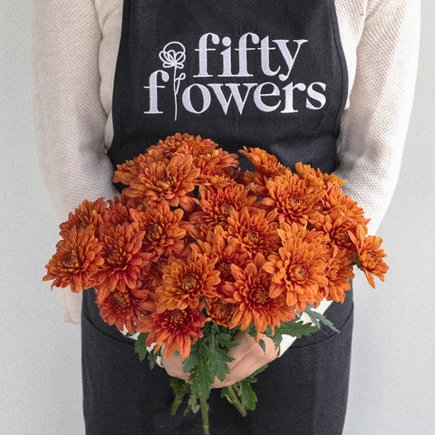 Country Copper Wedding Flower Apron - Image