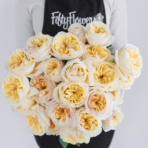 Cream Juliet Garden Rose Apron - Image