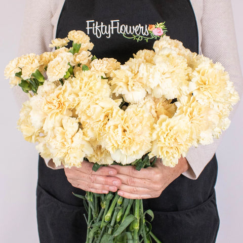 Cream Yellow Flower Bouquet in Hand