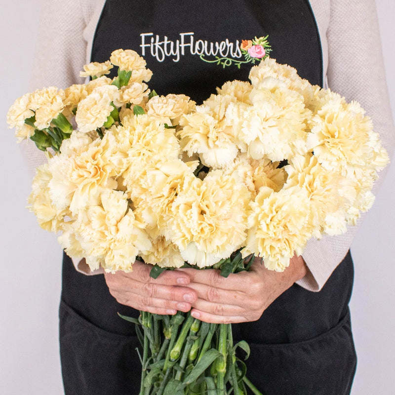 Cream Yellow Flower Bouquet in Hand