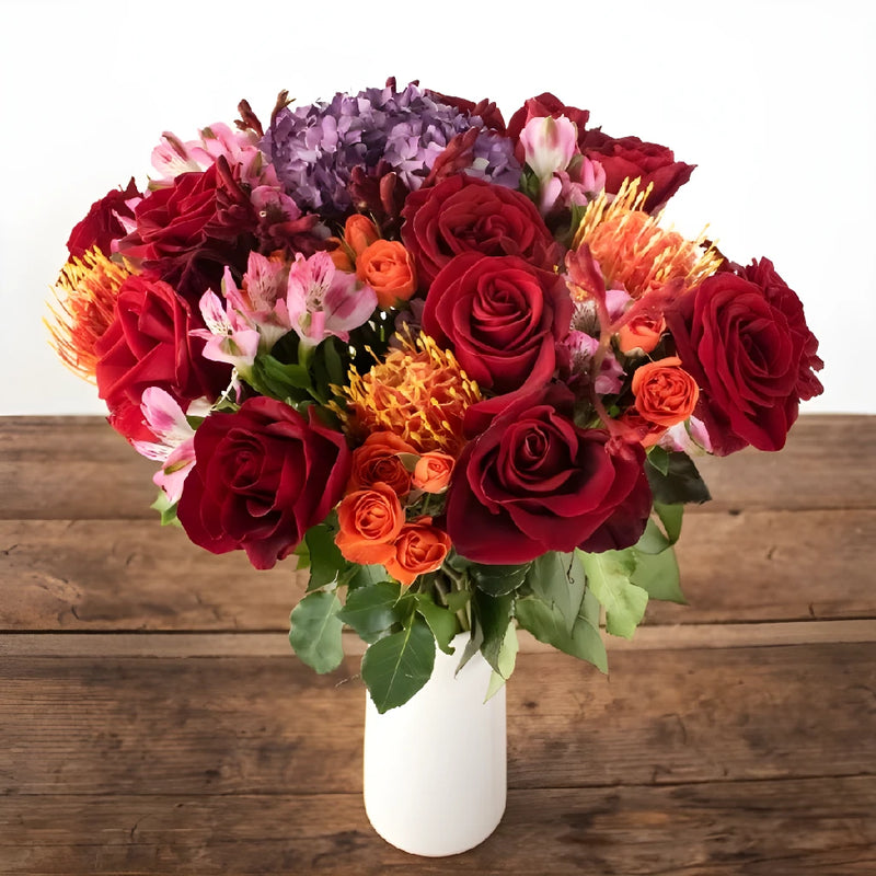 Crown Jewel Valentines Day Flower Arrangement Vase - Image