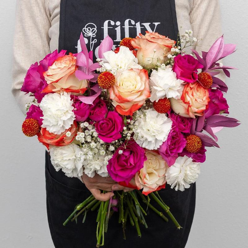 Cupid's Flirty Pink Diy Flower Kit Apron - Image