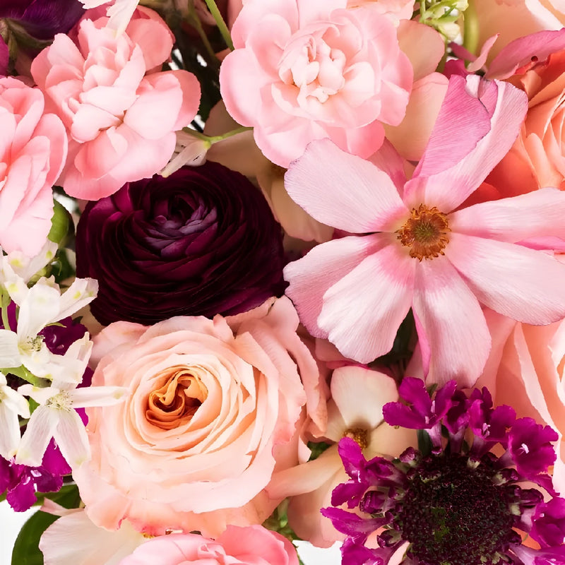 Dainty Peach Flower Arrangement Close Up - Image