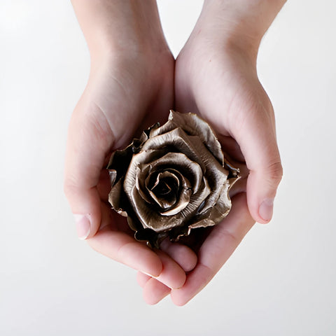 Preserved Dark Gold Rose