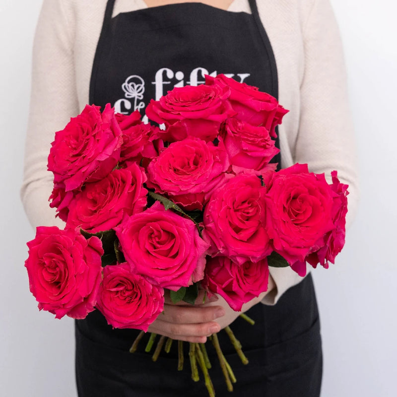 Dark Pink Hot Shot Rose Apron - Image