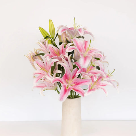 Dazzling Pink Oriental Lily Vase - Image