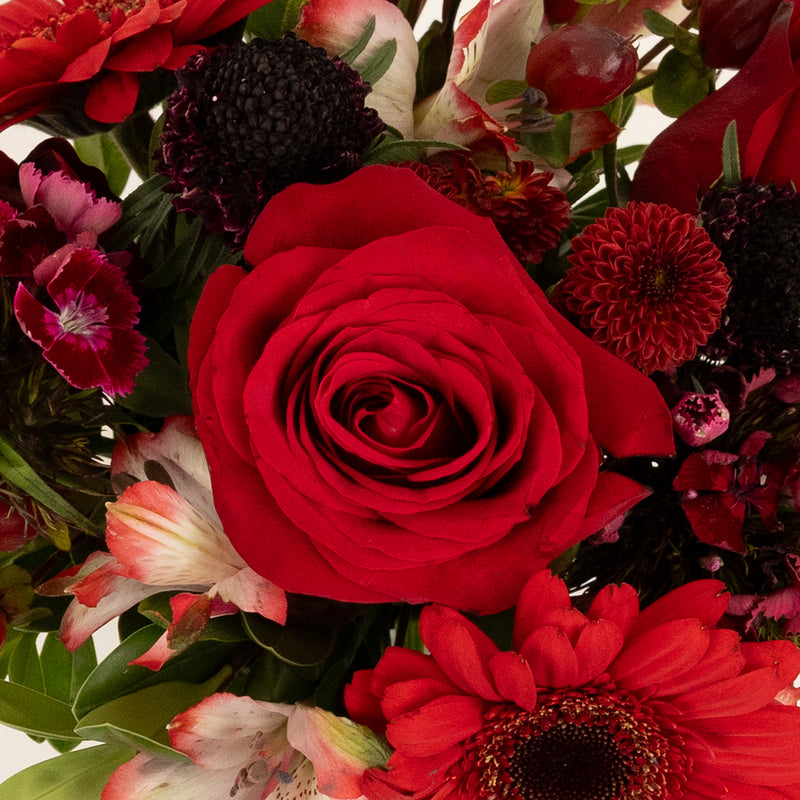 Delectable Red Flower Centerpieces Close Up - Image