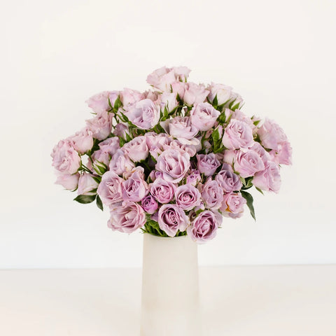 Delicate Lavender Spray Garden Rose Vase - Image