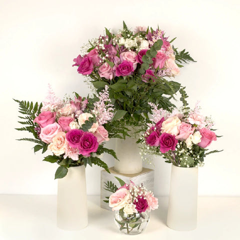 Delightfully Pink Wedding Centerpieces Close Up - Image