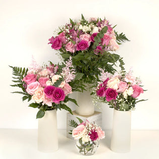 Delightfully Pink Wedding Centerpieces Close Up - Image