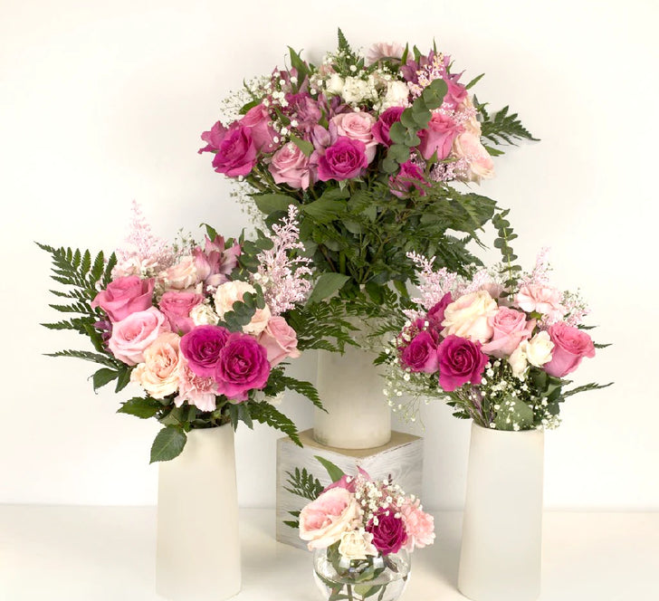 Delightfully Pink Wedding Centerpieces Close Up - Image