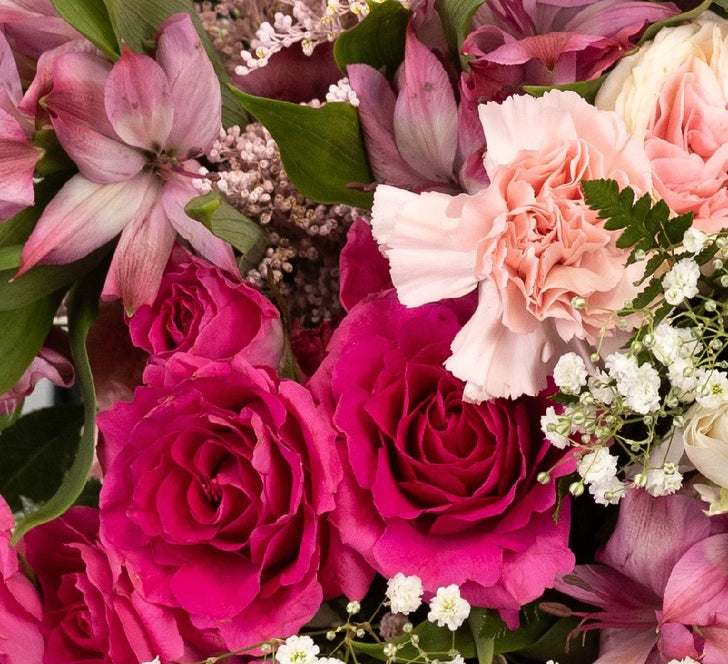 Delightfully Pink Wedding Flower Bouquet Hand - Image