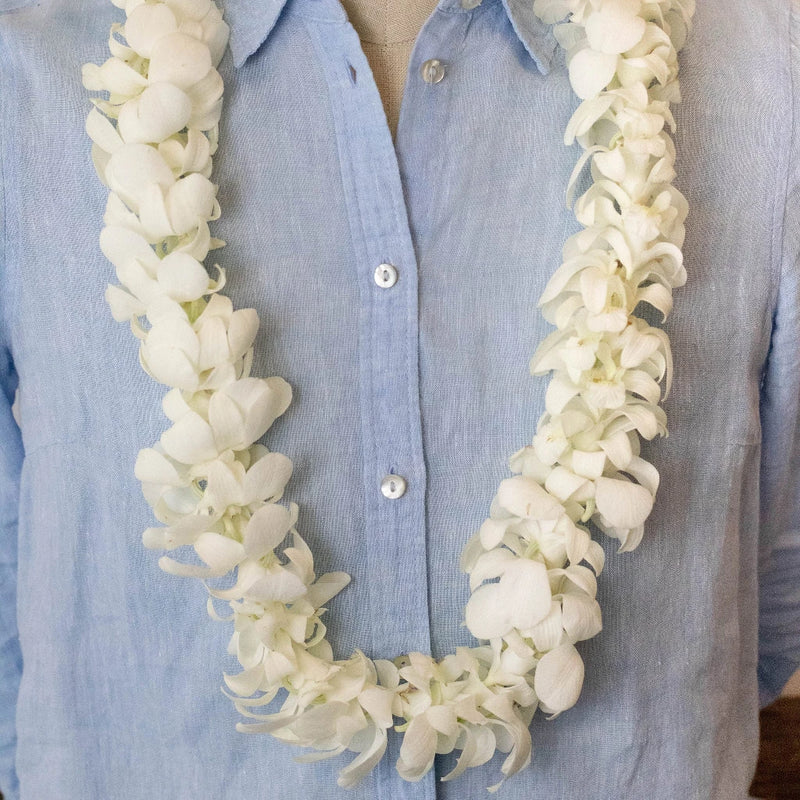 Orchids White Wholesale Lei for Scale