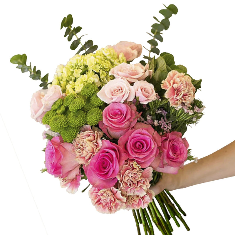 Pink Rose Bouquet in a hand