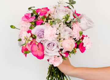 Dreamy Pink Garden Flower Bouquet Hand - Image