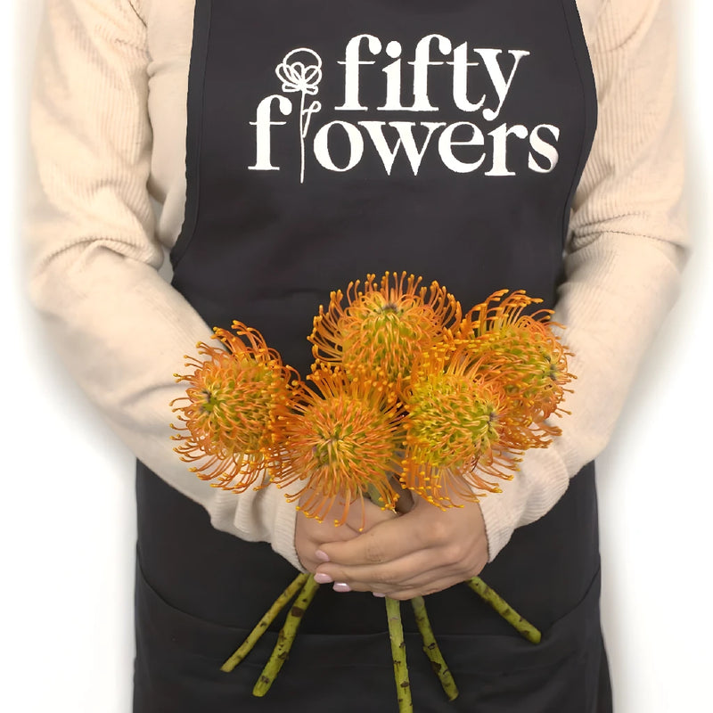 Electric Orange Pin Cushion Flower Apron - Image