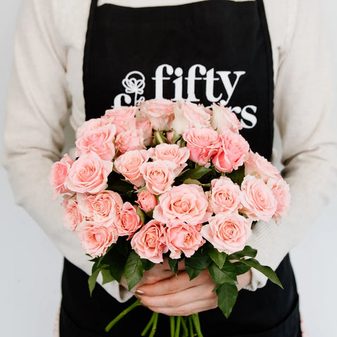 Elva Pink Spray Roses Apron - Image