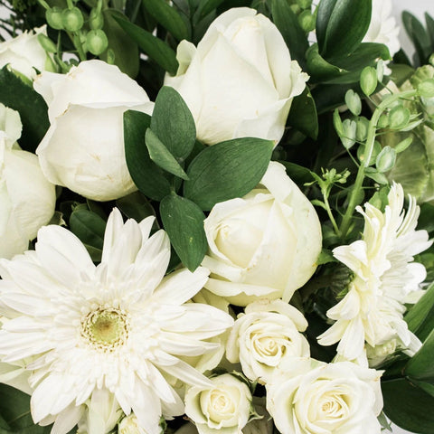 Enchanted White Wedding Flower Centerpiece Close Up - Image