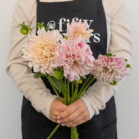 Evening Sun Dinner Plate Dahlia Flower Apron - Image