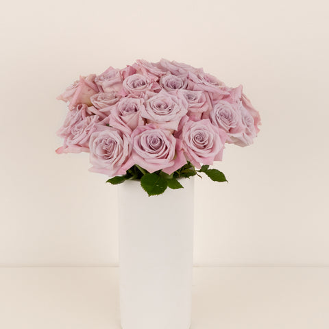 Faith Lavender Roses Vase - Image