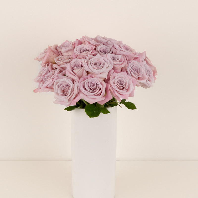 Faith Lavender Roses Vase - Image
