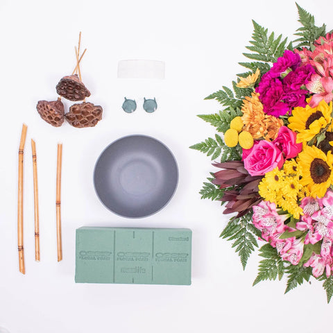 Fall Ablaze DIY Flower Arrangement Supply Flatlay