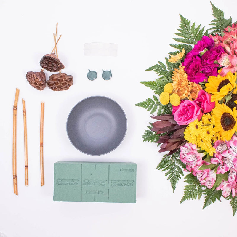 Fall Ablaze DIY Flower Arrangement Supply Flatlay