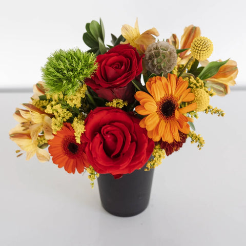 Fall Into Fresh Flowers Mini Bouquet Close Up - Image