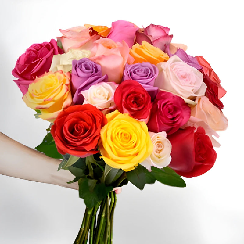 Farm Choice Colorful Rose Bouquet Hand - Image