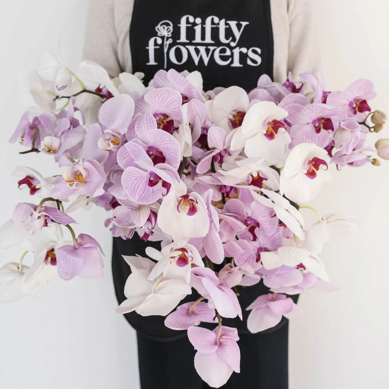 Farm Mix Traditional Phalaenopsis Orchids Apron - Image