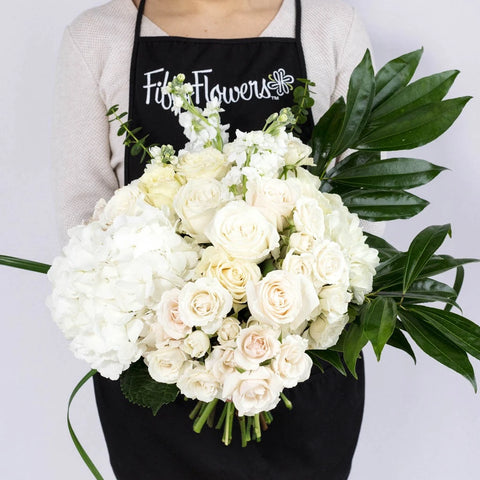 Farm To Table White Centerpieces Apron - Image