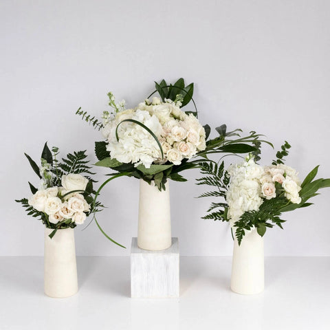 Farm To Table White Centerpieces Vase - Image