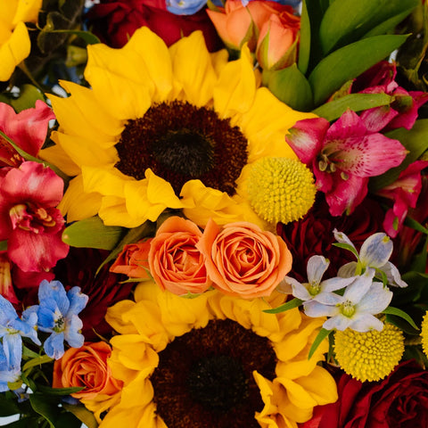 Festival Fresh Flower Mix Centerpiece Close Up - Image