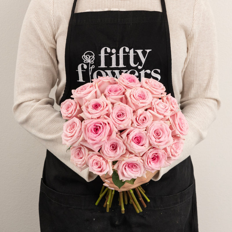 First Light Pink Rose Apron - Image