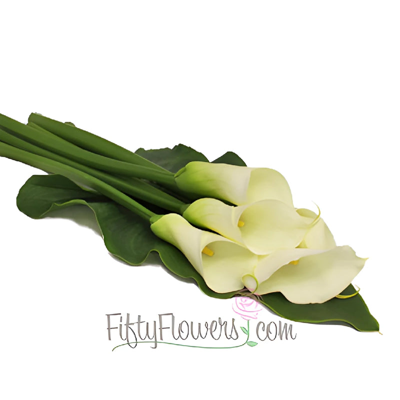 Classic White Calla Lily and Leaf Flower Centerpieces