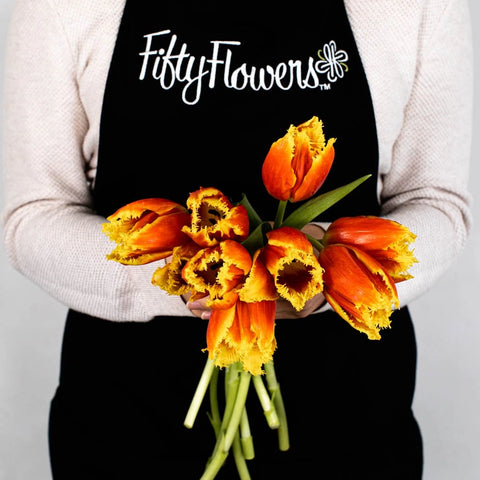 Flaming Red Frill Tulip Apron - Image