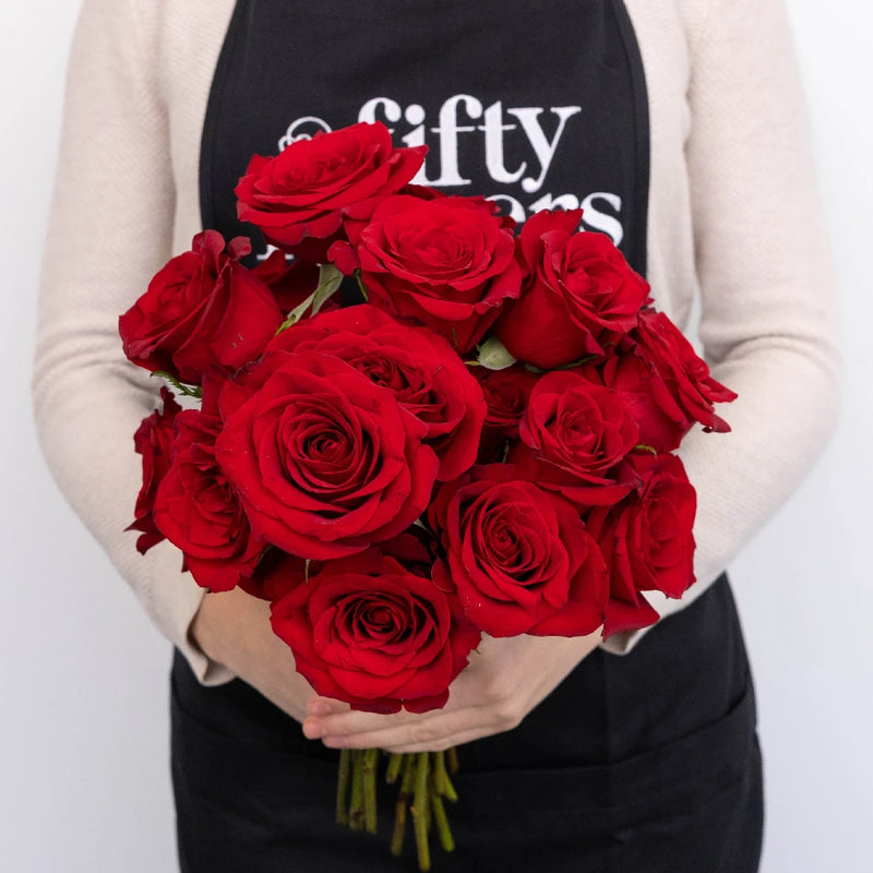 Fortune Fresh Cut Red Roses Apron - Image