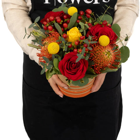 Freedom Red And Yellow Flower Arrangement Vase - Image